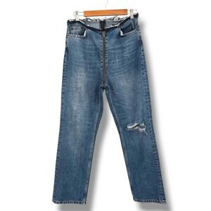 BDG Urban Outfitters Distressed High Waist Straight Leg Jeans Full Zip W29